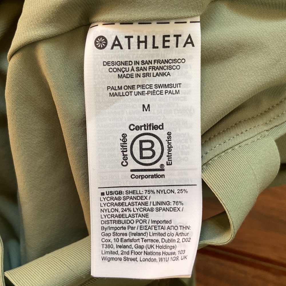 Athleta Sage Green Women's One Piece Swimsuit - Picture 7 of 11
